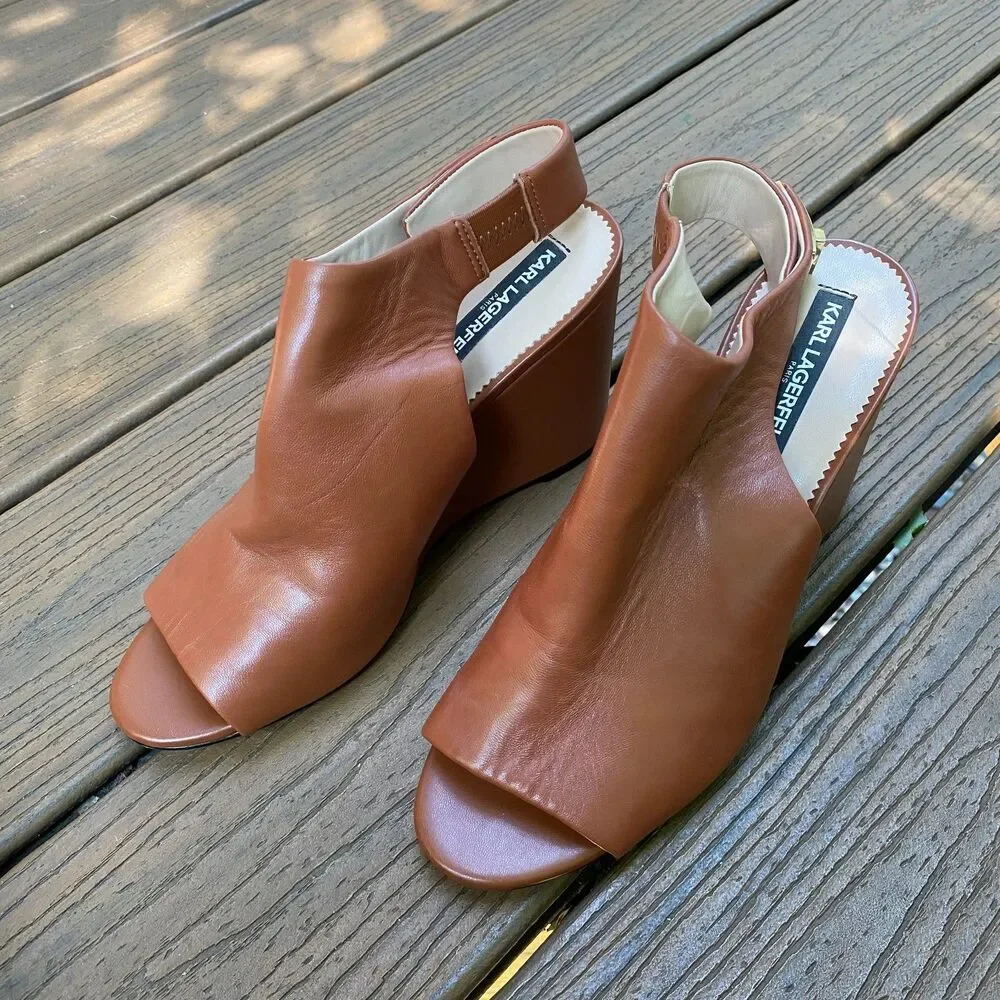 Karl Lagerfeld Rowa Wedge Sandals Woman's 10 Color‎ Conac